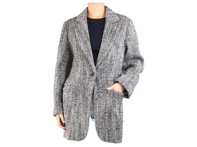 Isabel Marant Black wool-blend teddy coat - size UK 8