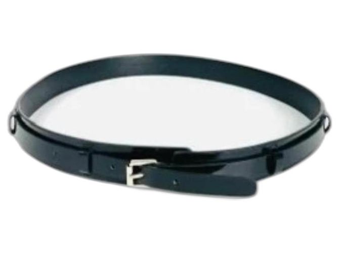 Christian Dior Gürtel aus schwarzem Lackleder