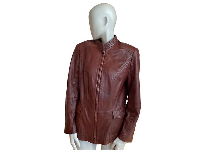 Giacca in Pelle di Agnello Gerry Weber – Taglia 46 (adatta per 44) ✨ Marrone chiaro
