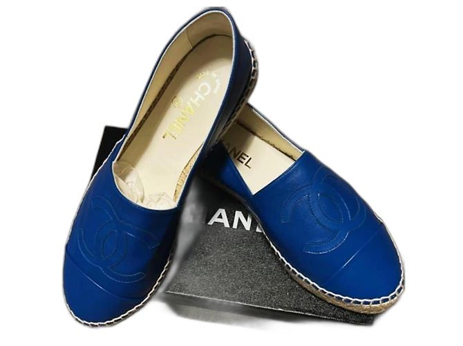 Chanel Espadrilles aus blauem Leder