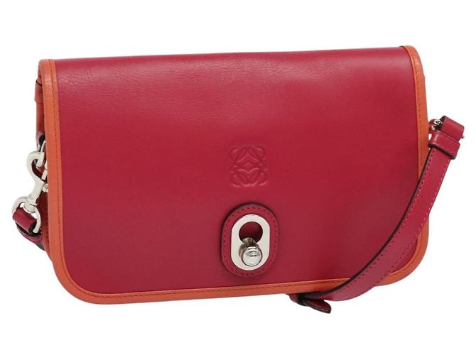 LOEWE Borsa a Spalla Ines Pelle Rosa Argento Auth 138557