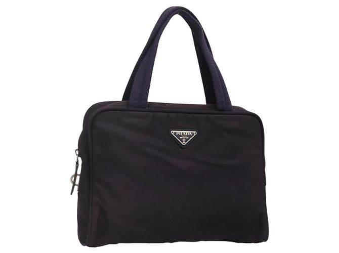 PRADA Sac à main en nylon violet argent Auth ki5886 Argenté