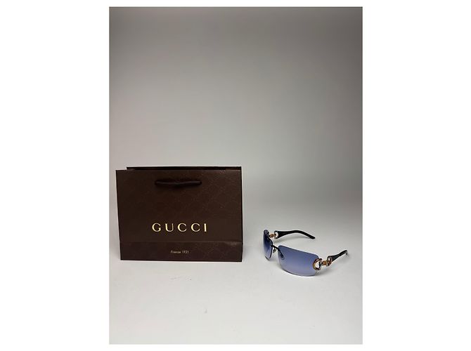 Bamboo Occhiali da sole Gucci Vintage in bambù Nero