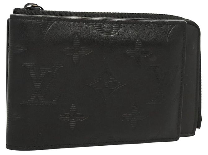 Louis Vuitton PORTFEUILLE HYBRIDE MONOGRAM SHADOW NOIR M81526 LV AUTH BA1929