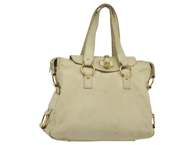 Borsa Tote in pelle beige oro SAINT LAURENT 169366 Auth bs28797 D'oro