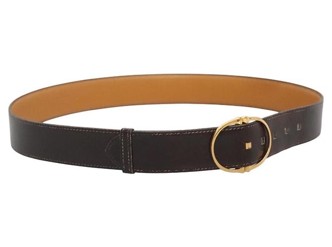 Hermès Cinto HERMES de couro 36,6"" marrom Auth bs28776