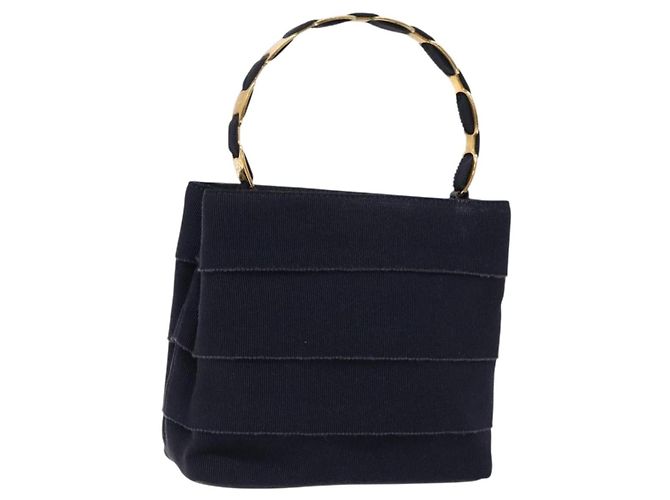 Borsa Vala in tela nera e oro Auth 138464 di Salvatore Ferragamo Nero D'oro