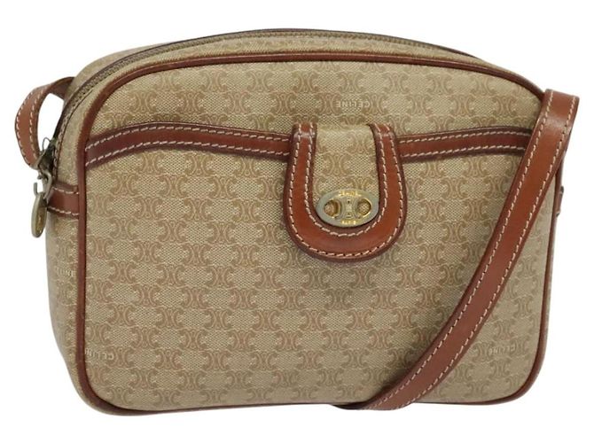 Céline Bolsa de Ombro em Lona Macadam CELINE Bege Auth 138274