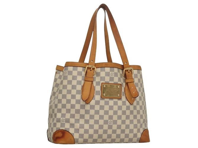 LOUIS VUITTON Damier Azur Hampstead MM Tote Bag N51206 LV Auth 135893