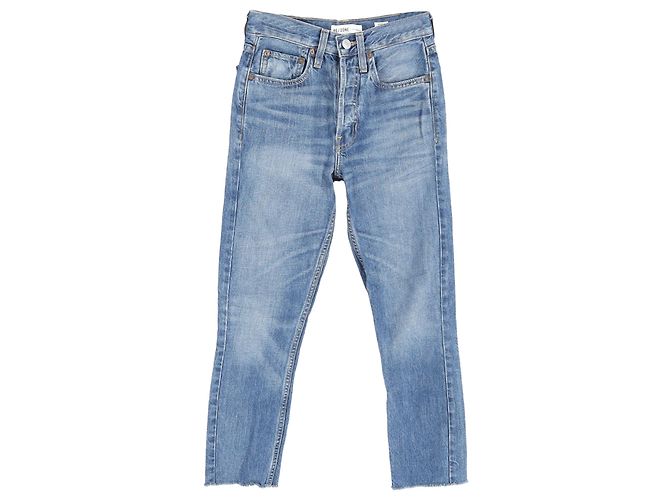 Jeans Slim-Fit de Cintura Alta Re/Done em Denim de Algodão Azul