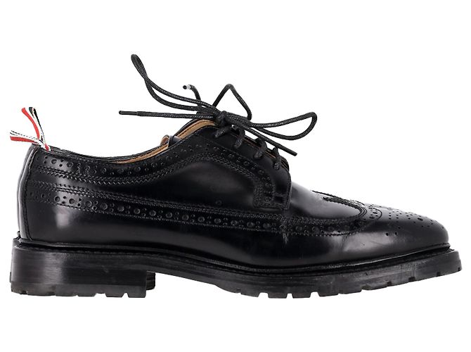 Brogues Longwing Classici Thom Browne in Pelle Nera Nero