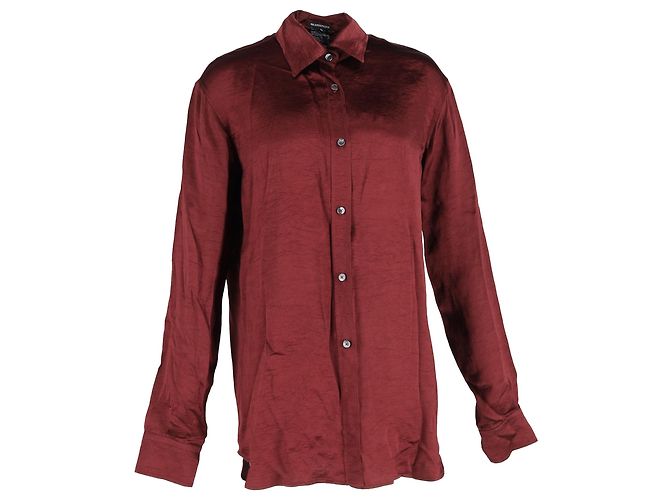 Camicia a maniche lunghe con bottoni Ann Demeulemeester in seta rossa