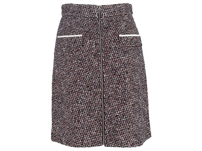 Gonna Mini Jiberty in Tweed Multicolore in Cotone Maje