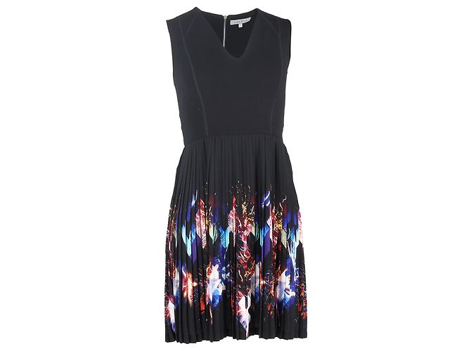 Sandro Paris Printed Pleated Mini Dress in Multicolor Viscose Multiple colors