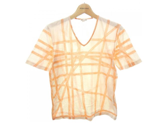 Camiseta de algodón Hermès S Beige Naranja 