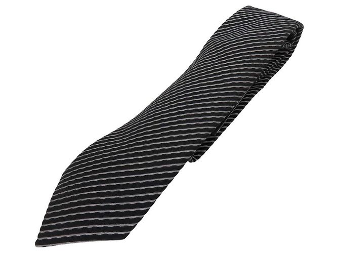 Gravata 100% seda Giorgio Armani Prata