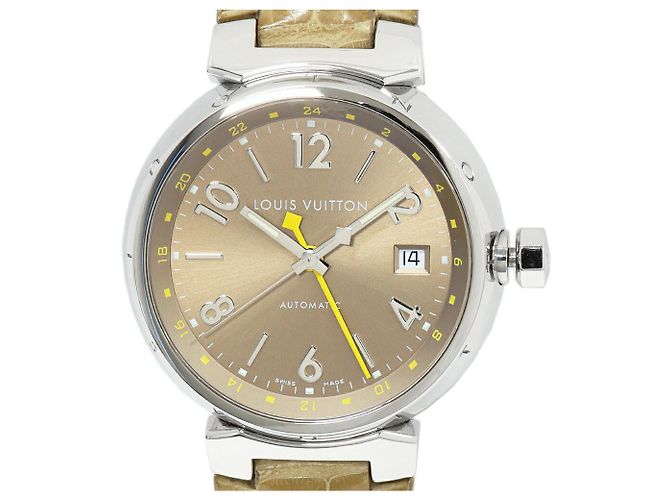 Relógio Tambour GMT com mostrador marrom claro Louis Vuitton Q1132