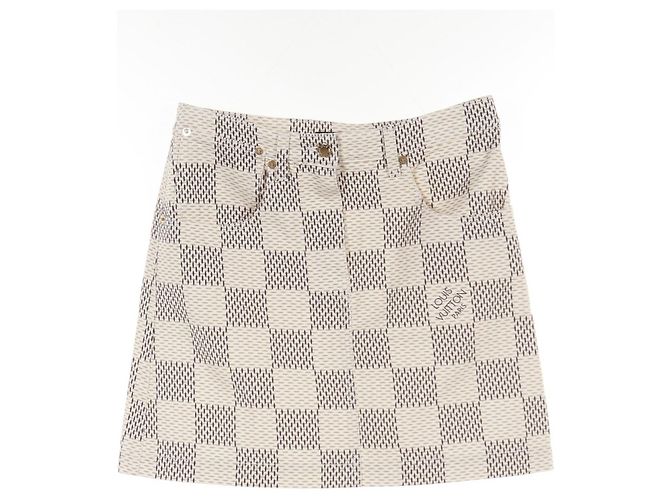 Falda de algodón Damier Louis Vuitton Negro Beige Crudo