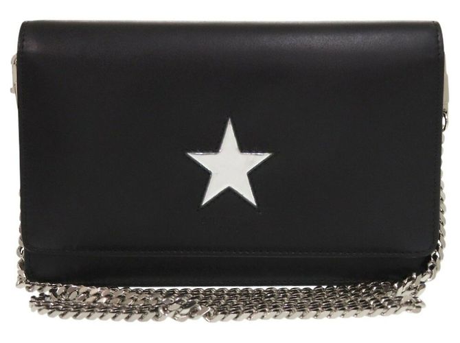 Carteira de Cadeia Givenchy em Couro Preto