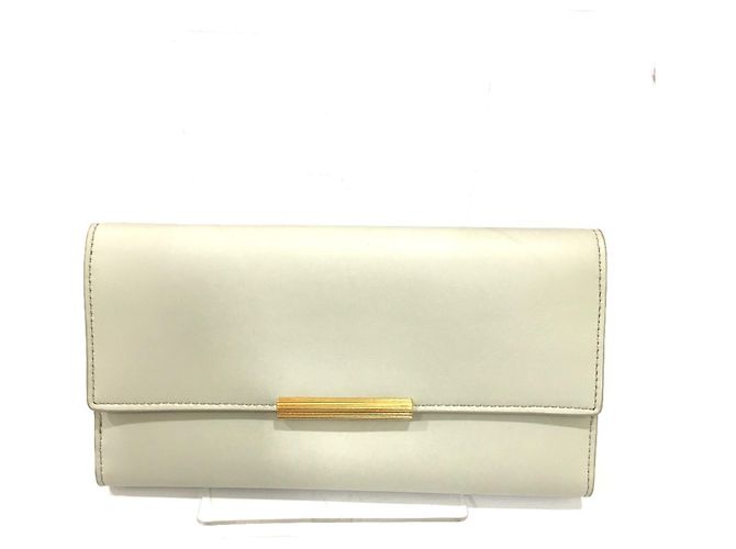 Cartera larga de tres pliegues Bottega Veneta Blanco roto