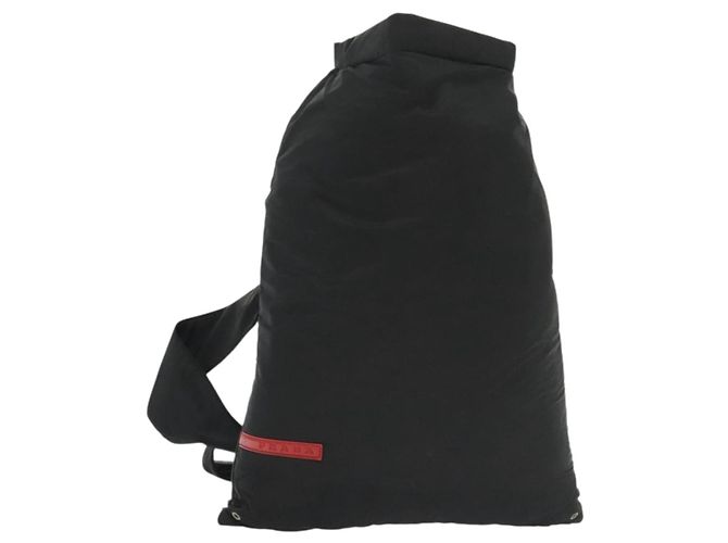 PRADA Sports Backpack Nylon Black Silver Auth 138214 Silvery
