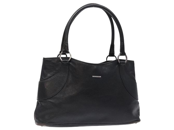 Borsa Tote in pelle nera e argento GUCCI 113015 Auth 138122 Nero