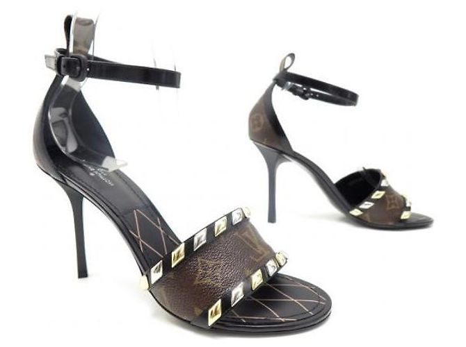 Zapatos de tacón Louis Vuitton Eldorado marrón lona Castaño