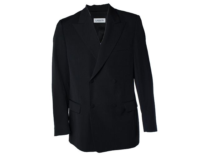 Lanvin, black double breasted blazer jacket