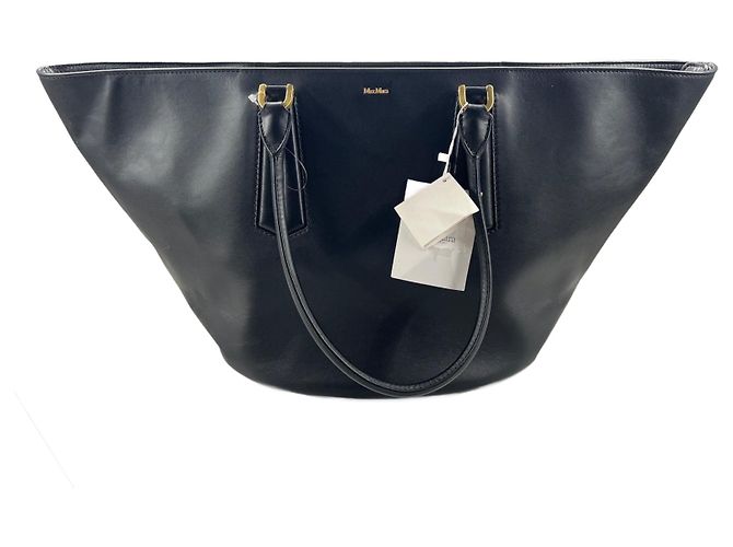 Bolsa de mão Max Mara Vasel em couro preto