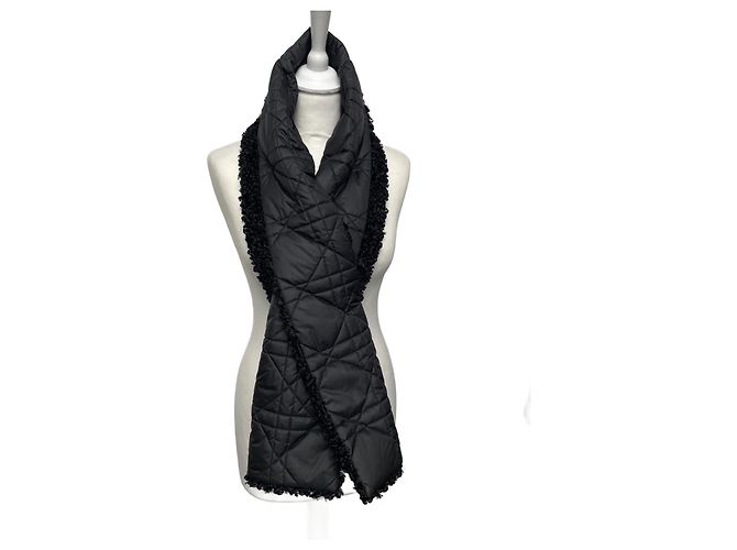 Dior Schal Reversibel Schwarz Makrocannage Polyester