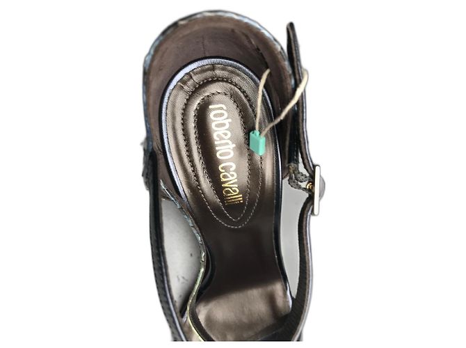 Roberto Cavalli Embossed Python Green