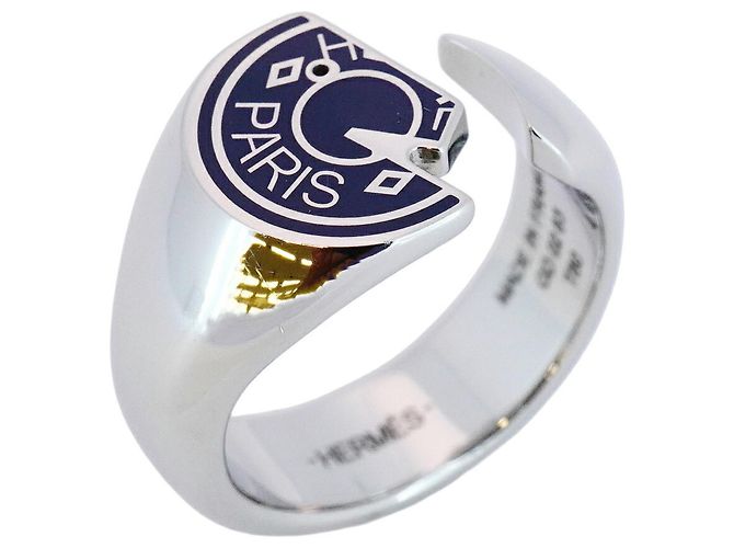 Ring Anello Carrousel Hermès Hermès Argento Blu navy
