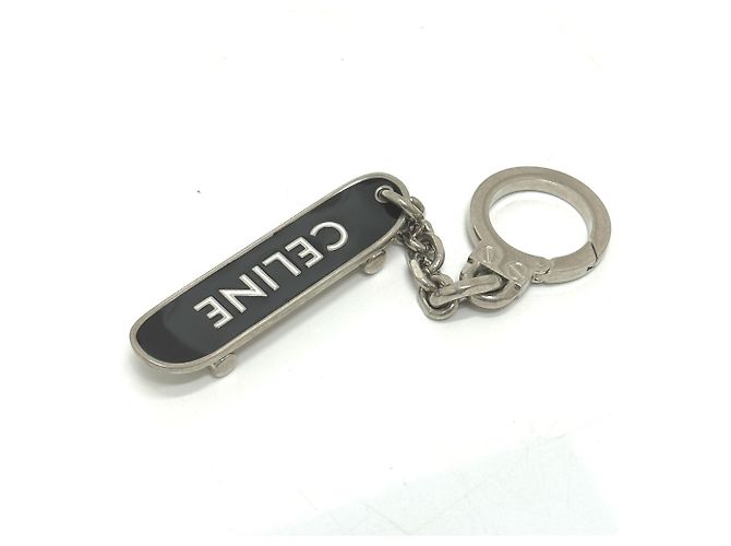 CELINE SKATEBOARD CHARM キーホルダー Céline Celine Skateboard Bag Charm Keychain Black Silvery Metal