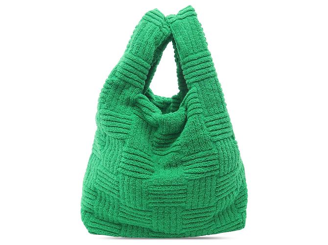 Bolso de compras de toalla verde Bottega Veneta