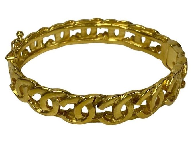 Pulseira de bangles banhada a ouro Chanel 95A Dourado