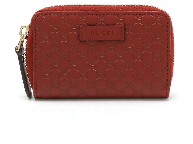 Gucci Microguccissima Leather Coin Purse Red