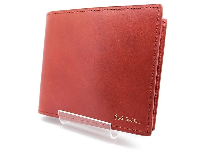 Cartera de cuero bifold Paul Smith Roja