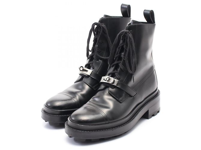 Bottes en cuir Kelly d'Hermès Noir