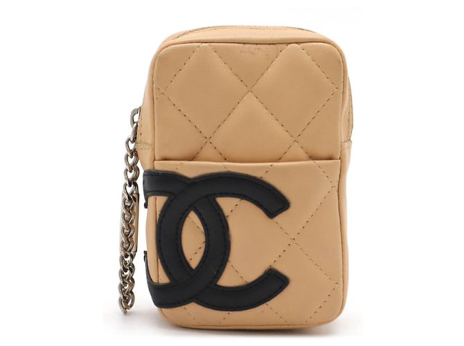 Portacipria in pelle della linea Cambon di Chanel Beige