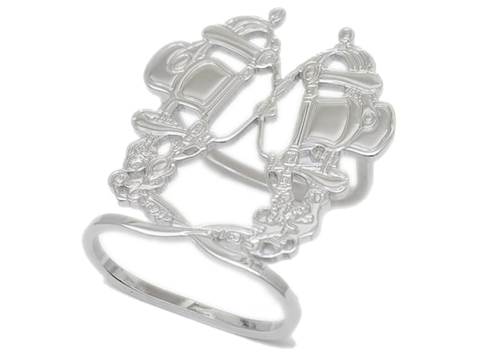 Hermès Brid de Gala Scarf Ring in Silver Silvery  ref.2459449