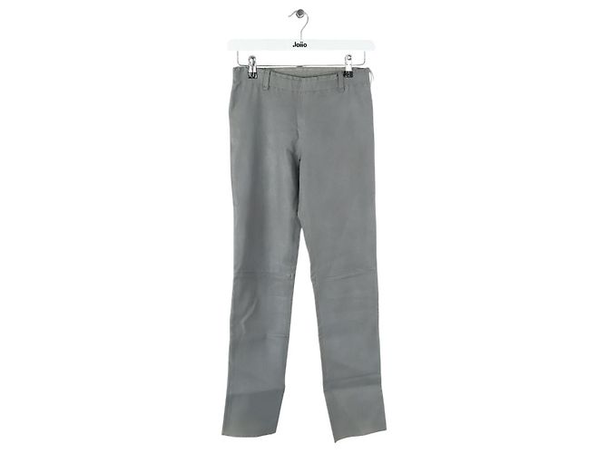Stouls Graue Lederleggings