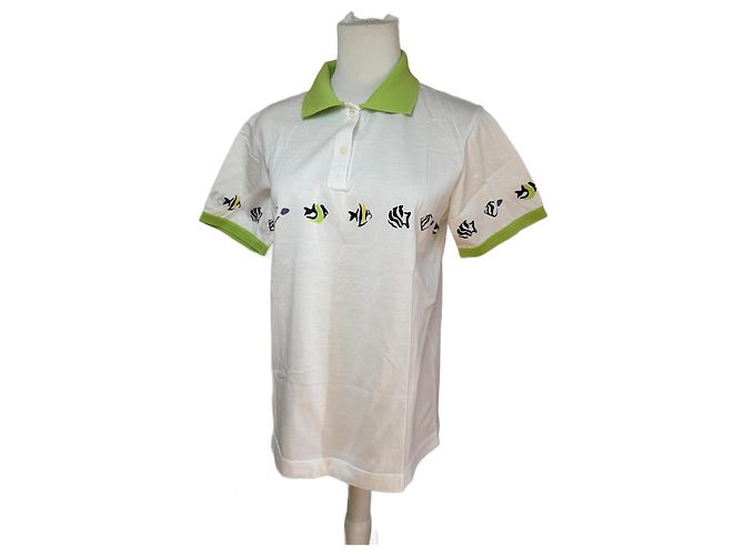 Polo Vintage Dior Bianco Verde M