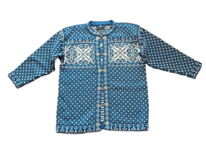 Autre Marque Knitwear White Blue Wool  ref.2459778