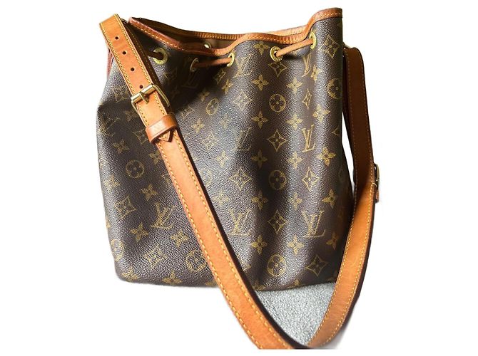 Louis Vuitton Noe Monogram Leder Handtasche Dunkelbraun