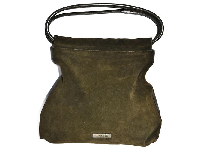 Azzaro Handtasche Wildleder Olivgrün