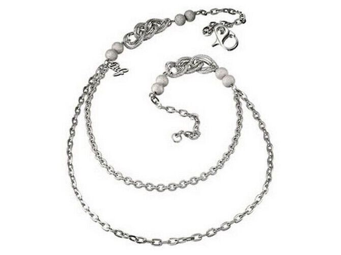 Espléndido collar DOLCE & GABBANA de cadena doble en plata
