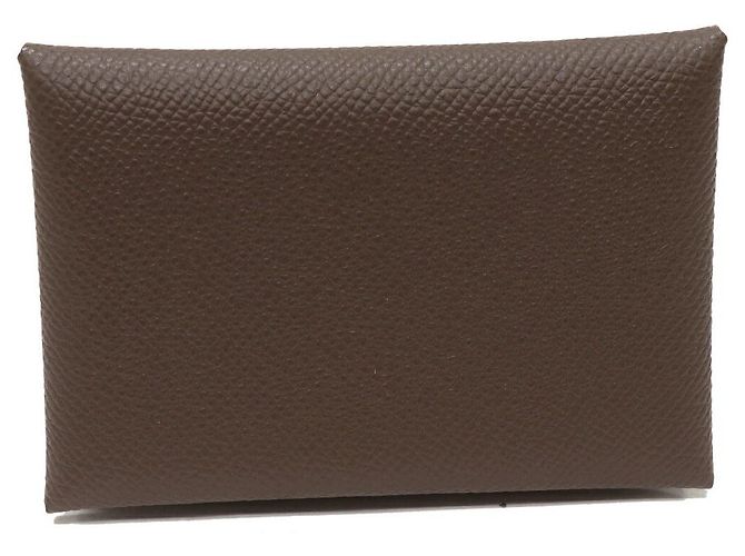 Hermès Hermes Calvi Duo Epsom Card Coin Case Beige