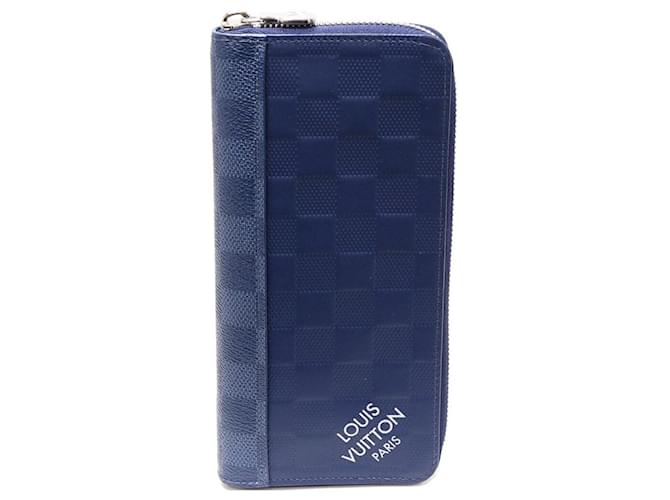 Louis Vuitton Damier Graphite Zippy Wallet Vertical Long Wallet N60503 Blue Navy blue Cloth  ref.2460610