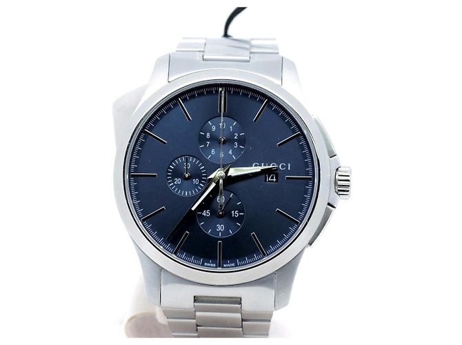 Gucci G-Timeless Edelstahl-Chronograph Blau