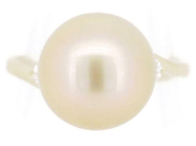Autre Marque Anello in perla e diamante Au750 D'oro